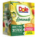 Dole Lemonade Sugar-Free Powder Drink Mix Variety Pack, 30 On-the-Go Packets (Tropical, Classic Lemonade, Strawberry)