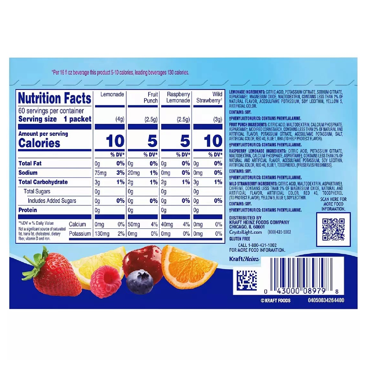Crystal Light Drink Mix Variety, 60 Powder Packets