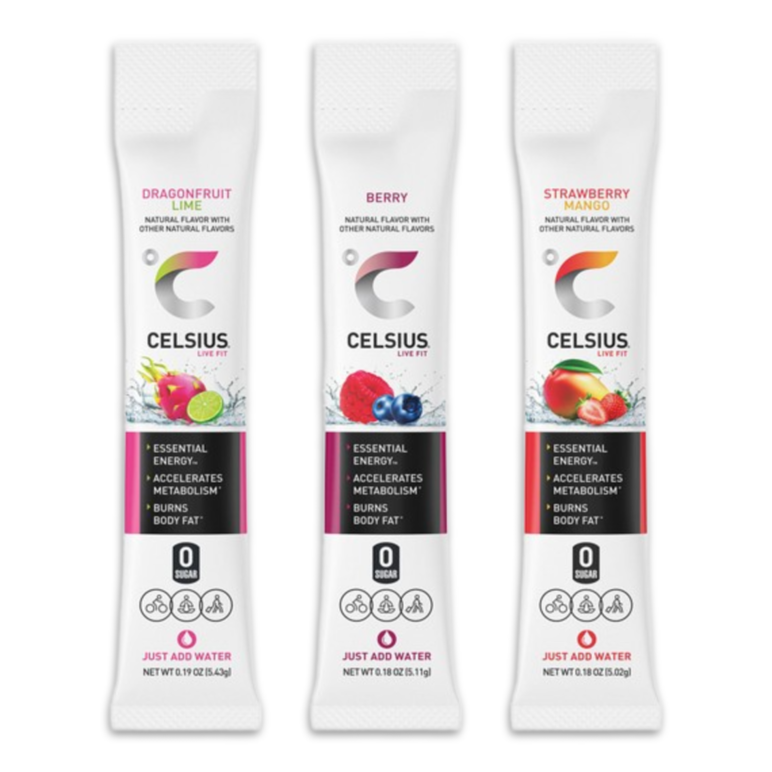 Celsius Essential Energy Zero Sugar Caffeine Powder Drink Mix, Variety Pack - 30 Packets